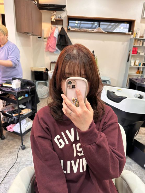 山口市/美容室/美容院/ハイライト/ママ/白髪染め/30代/ヘアカラー/くっきり 山口市/美容室/美容院/ハイライト/ママ/白髪染め/30代/ヘアカラー/くっきり